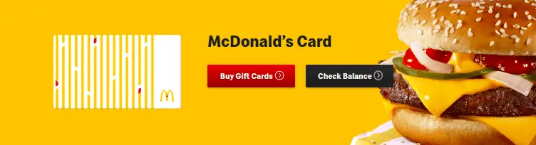 McDonald's gift card purchase and check balance online